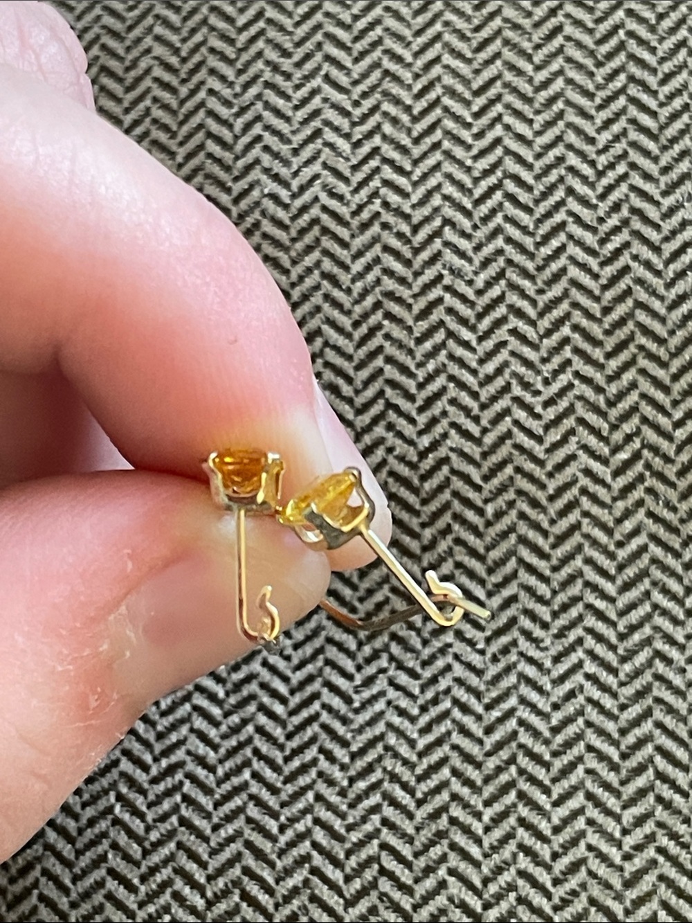 14k Yellow Gemstone Earrings - Picture 5 of 10